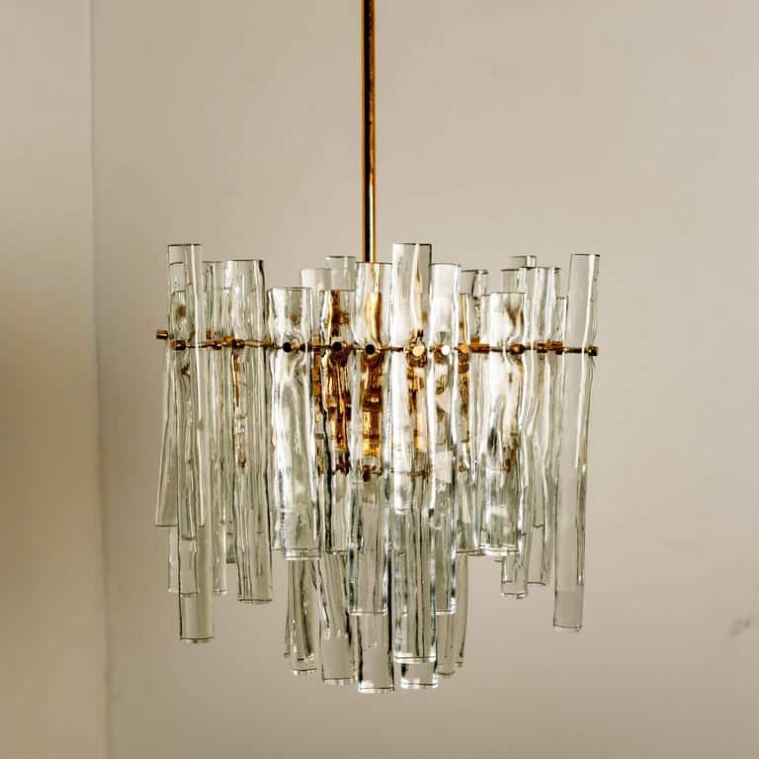 Stunning Marked Crystal and Gilt Metal Chandelier, Kinkeldey, Germany, 1970 For Sale 14