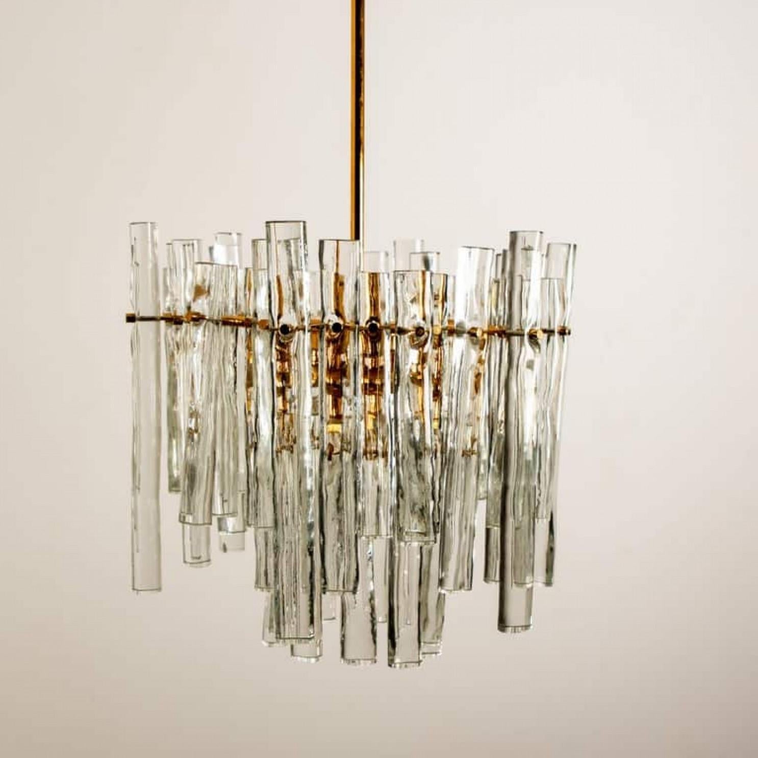 Stunning Marked Crystal and Gilt Metal Chandelier, Kinkeldey, Germany, 1970 For Sale 15
