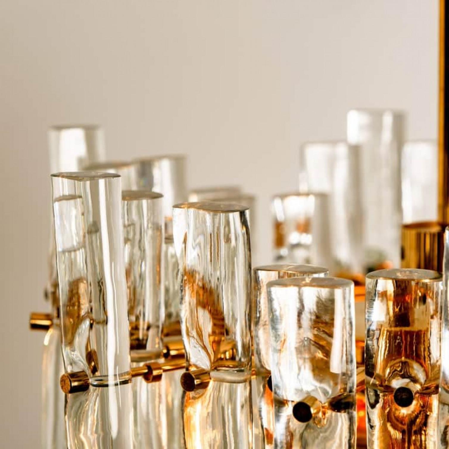 Late 20th Century Stunning Marked Crystal and Gilt Metal Chandelier, Kinkeldey, Germany, 1970 For Sale