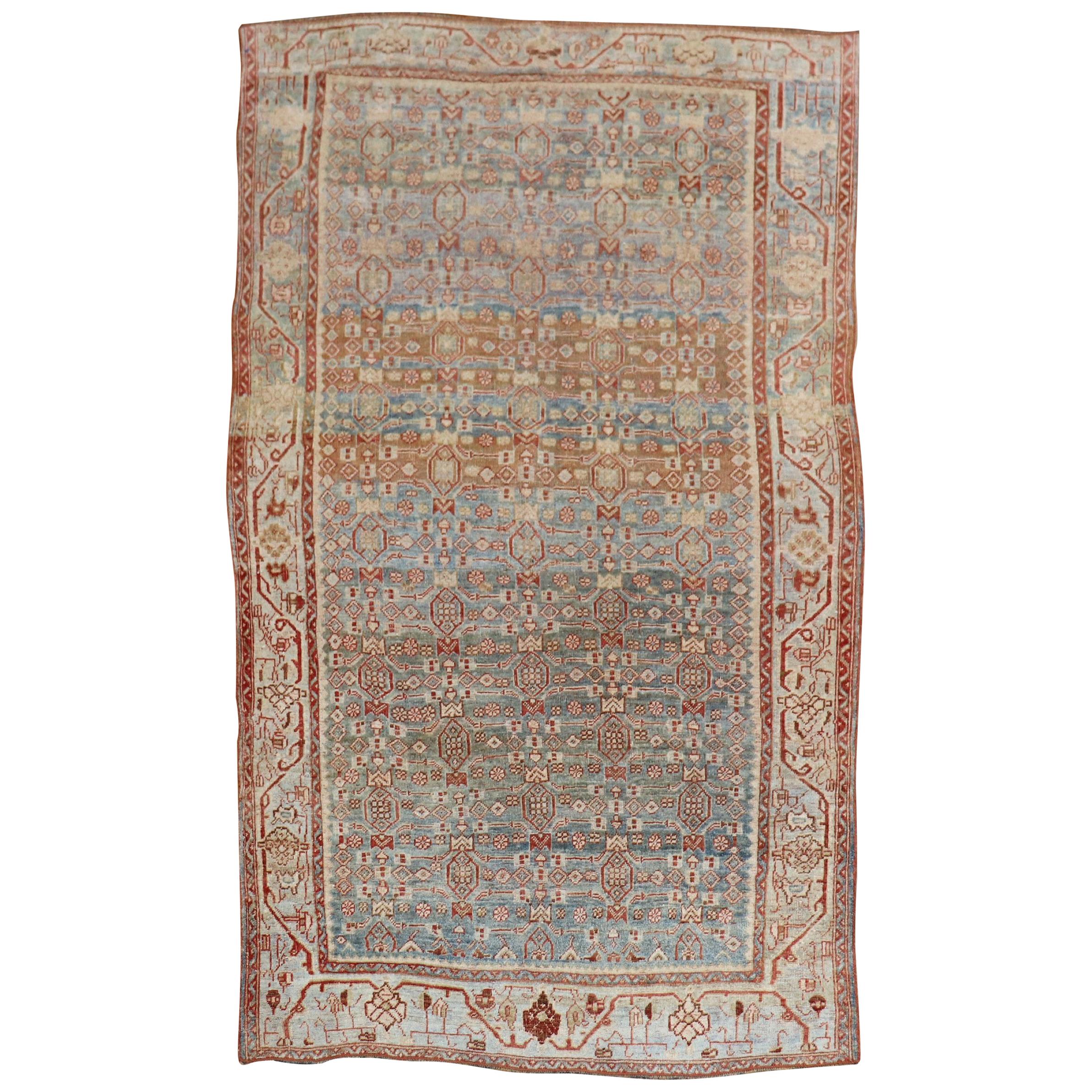 Stunning Masculine Accent Size Persian Bidjar Rug, 20th Century