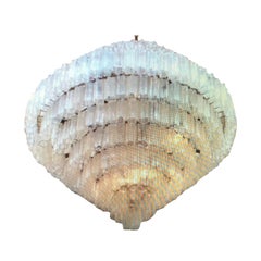 Stunning & Massive Zuccheri 1960s Italian Faux Bois Chandelier MidCentury