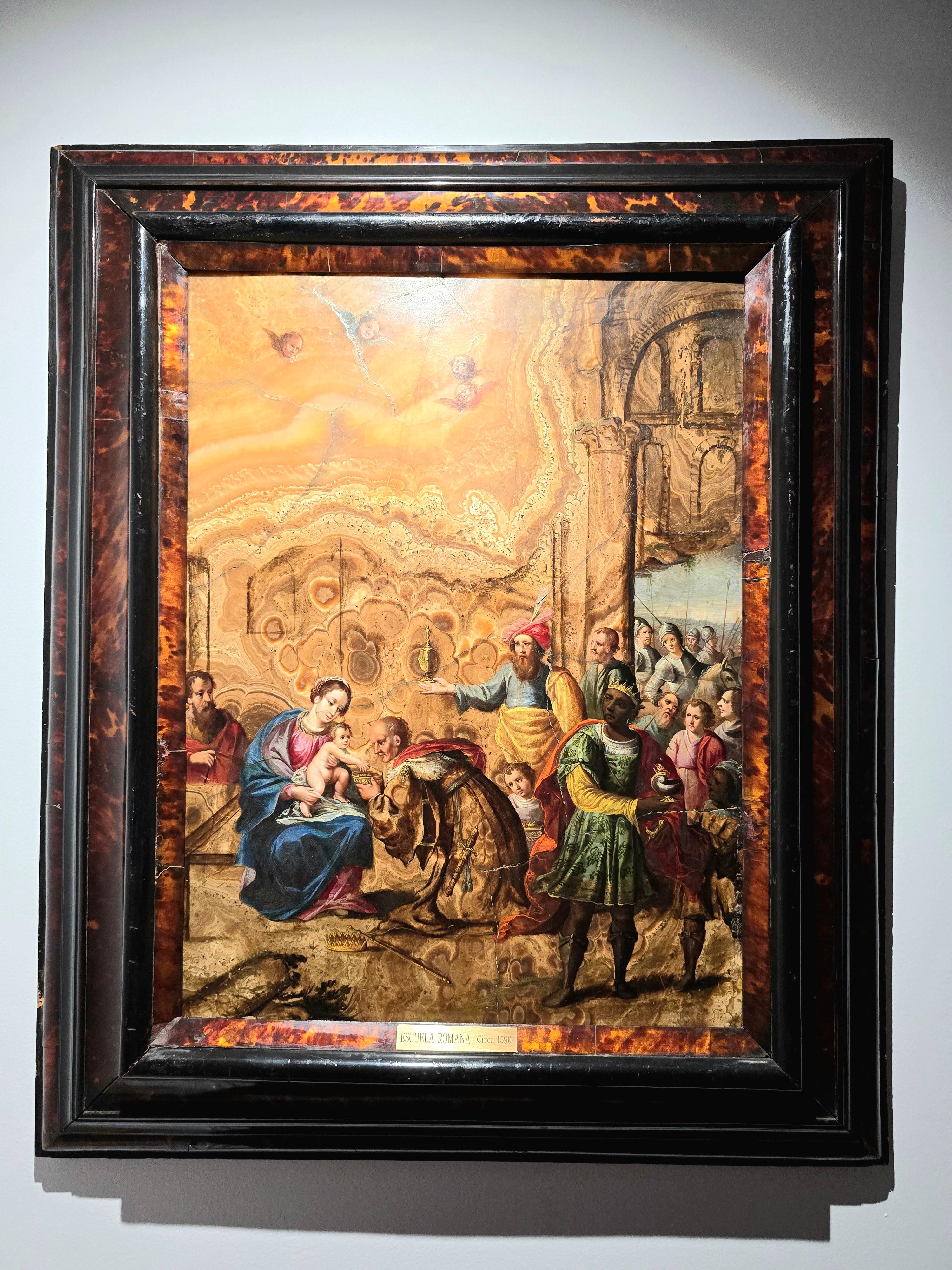 Superbe chef-d'œuvre : « Adoration des mages » - une pierre rare sur l'albâtre de Cotognino en vente 13