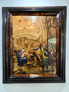 Superbe chef-d'œuvre : « Adoration des mages » - une pierre rare sur l'albâtre de Cotognino