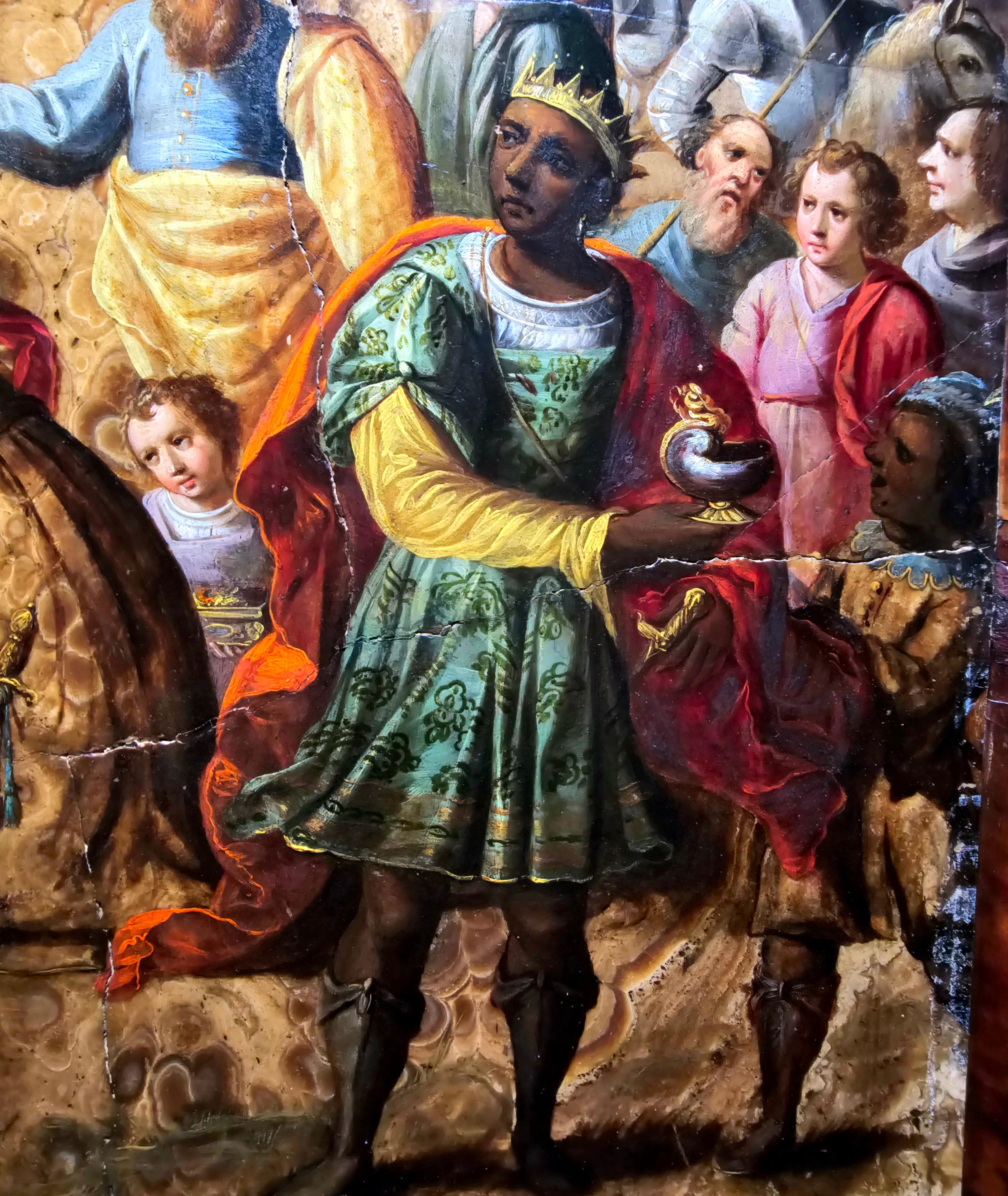 Superbe chef-d'œuvre : « Adoration des mages » - une pierre rare sur l'albâtre de Cotognino en vente 15