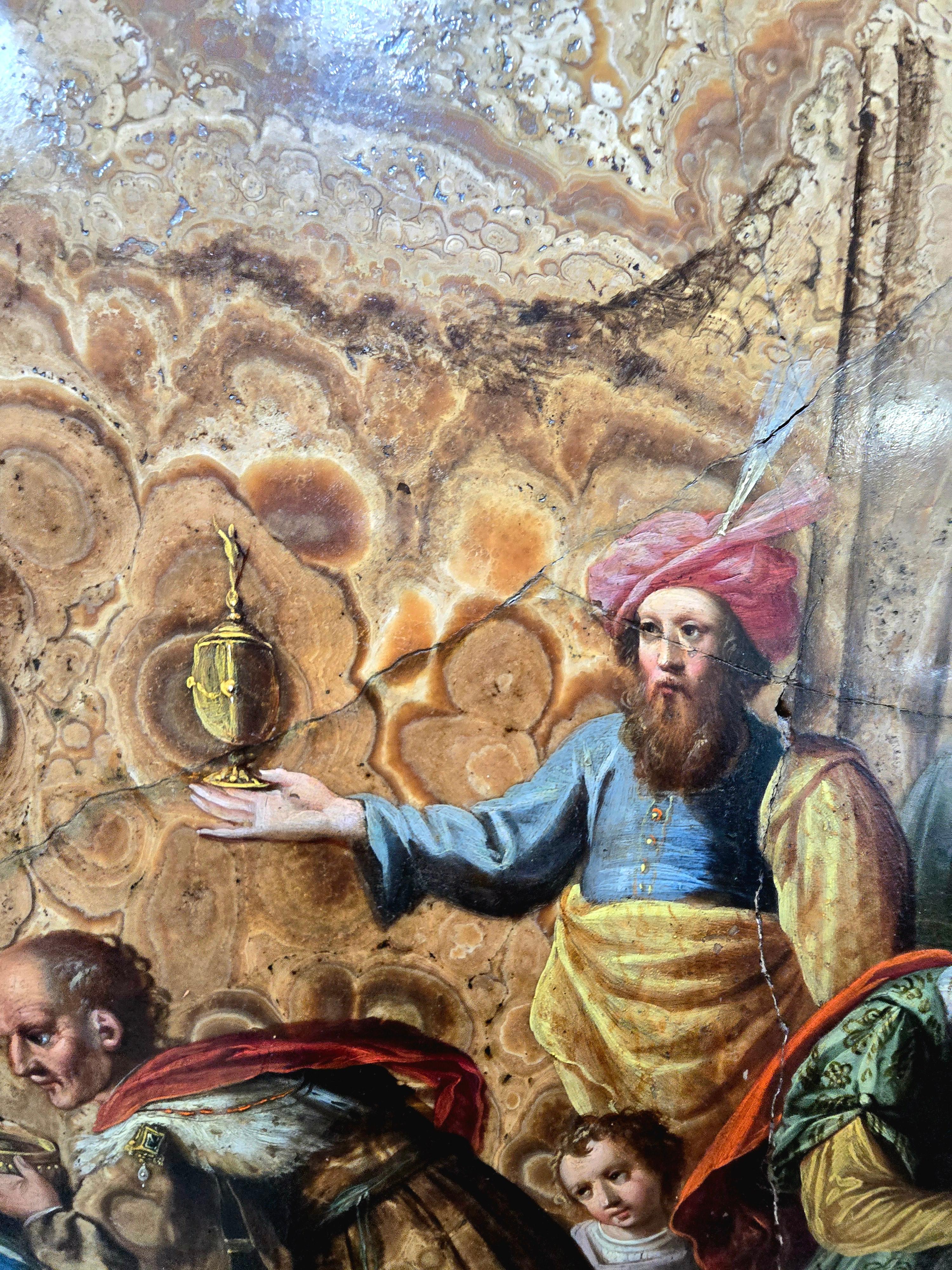 Superbe chef-d'œuvre : « Adoration des mages » - une pierre rare sur l'albâtre de Cotognino en vente 4