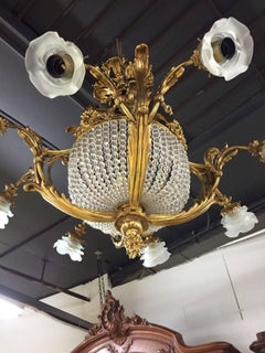 Stunning Matching Pair of French Style, Antique, Vintage, Crystal Chandeliers