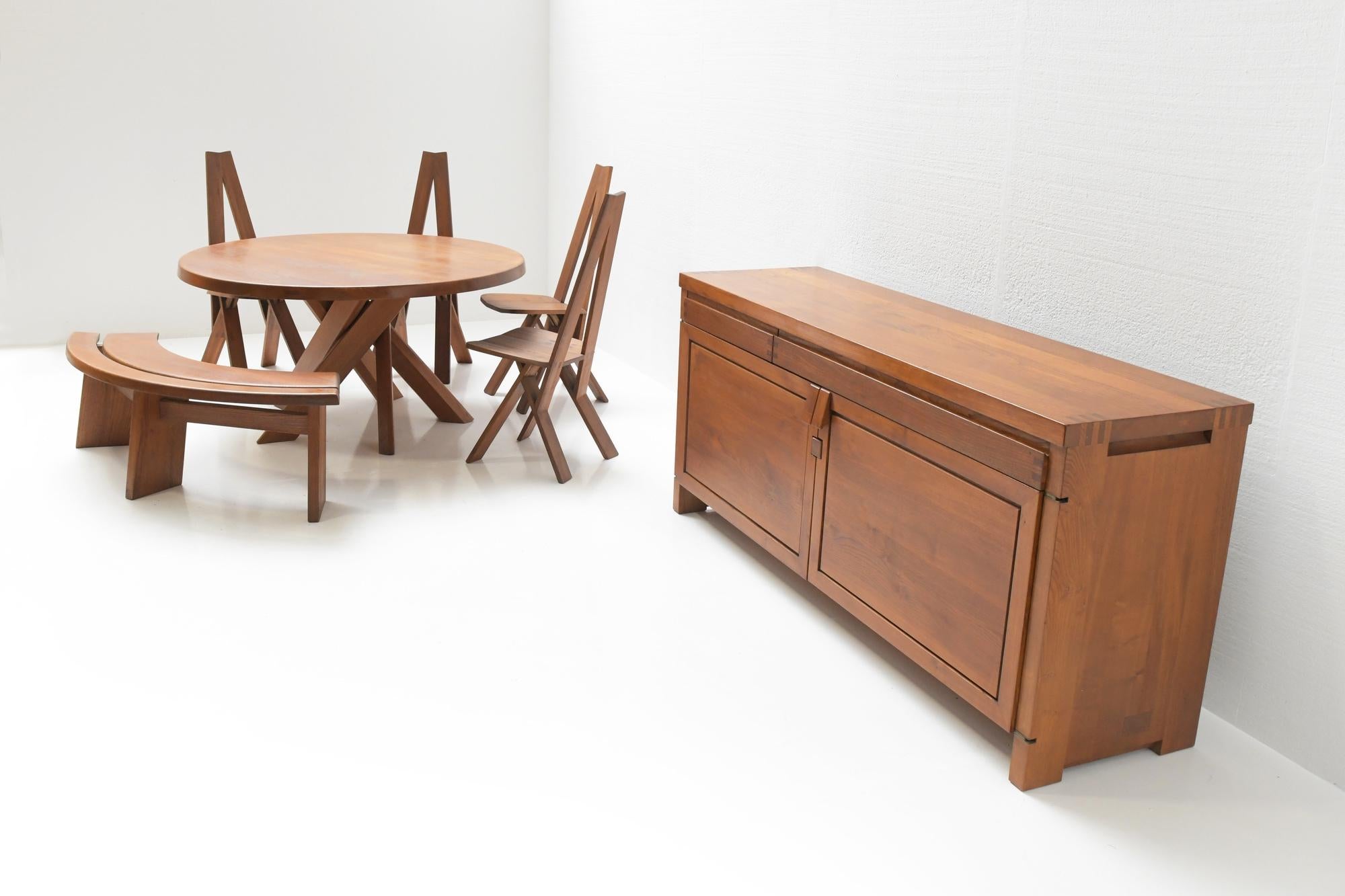 Mid-Century Modern Superbe ensemble estampillé et assorti T21 S45 S38 R08, Pierre Chapo, France, 1969