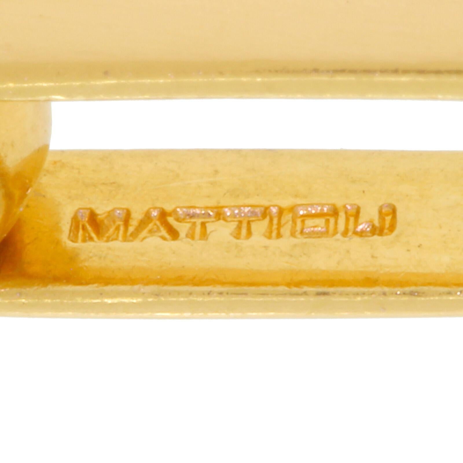 Round Cut Stunning Mattioli 1TO 18K White and Yellow Gold Diamond Paper Clip Link Bracelet