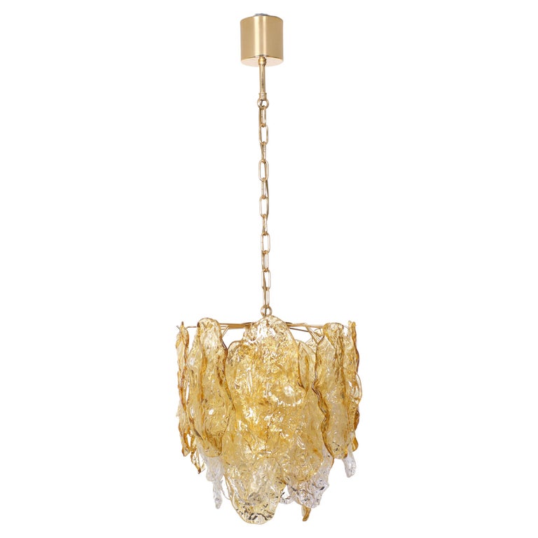 Stunning Mazzega Glass Panel Chandelier, Italy, 1970s For Sale at 1stDibs