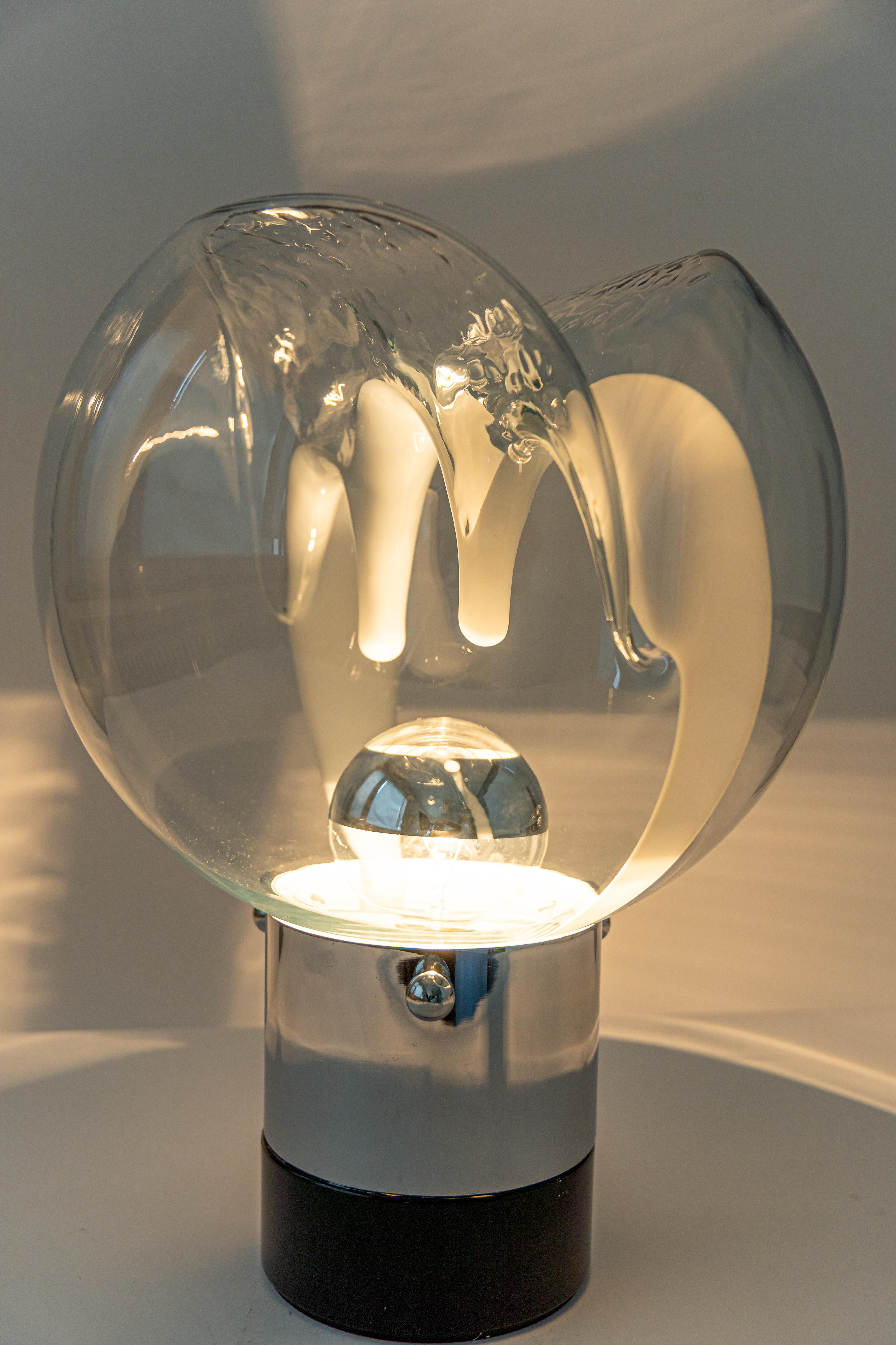 Mid-Century Modern Stunning Membrane Table Lamp by Toni Zuccheri for Venini, Italy, 1970s