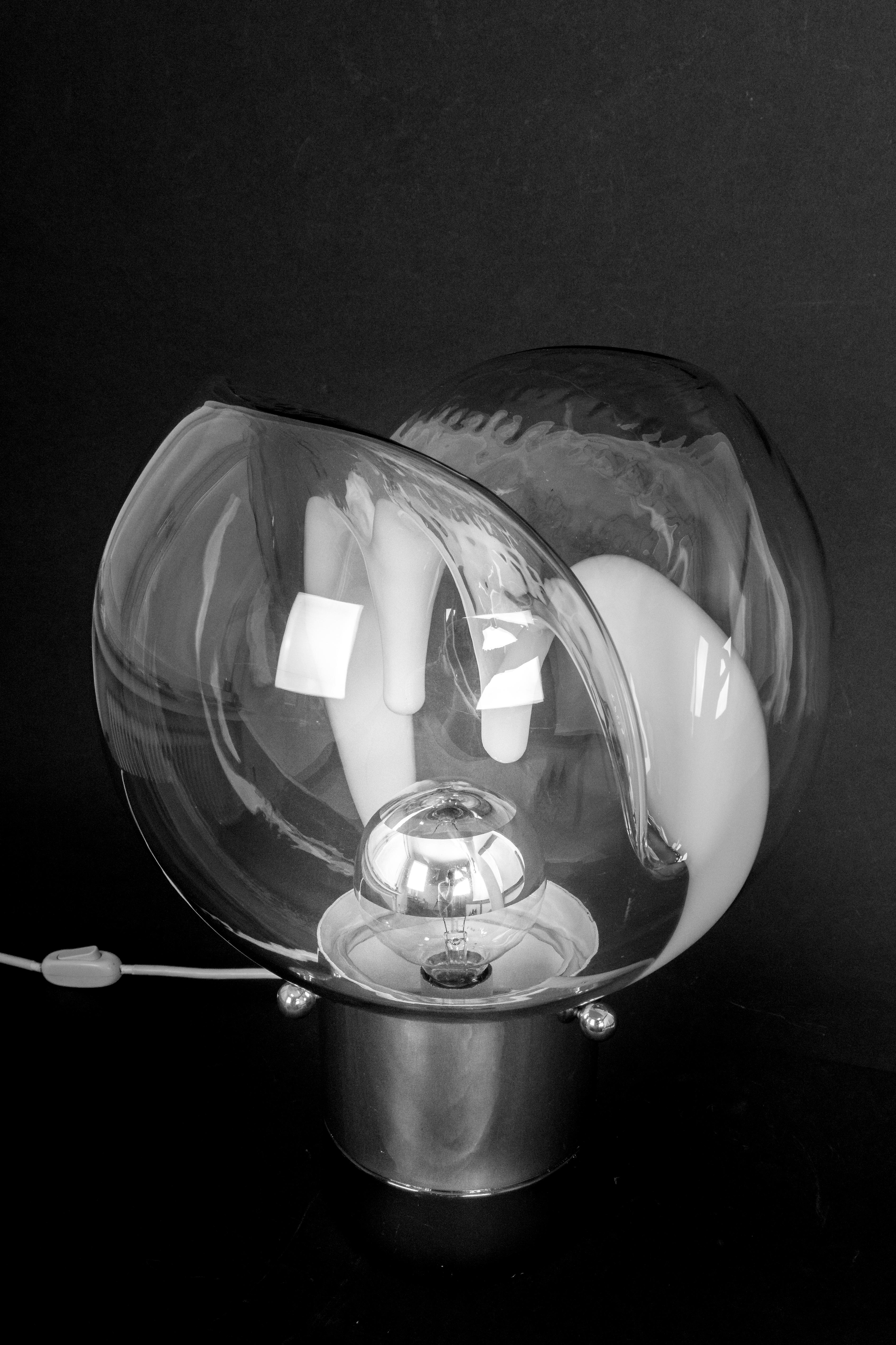 Stunning Membrane Table Lamp by Toni Zuccheri for Venini, Italy, 1970s 2