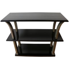Antique Stunning Metal and Wood Console by Edgar Brandt, Art Deco, France, 1920s