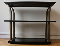 Splendida console in metallo e Wood di Edgar Brandt, Art Deco, Francia, anni '20