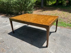 Impresionante mesa de comedor de olmo con nudos de Michael Taylor para Baker Asian Parquetry, con 3 alas