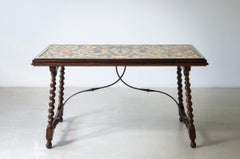 Stunning mid 18th century table with a rectangular polychrome scagliola top