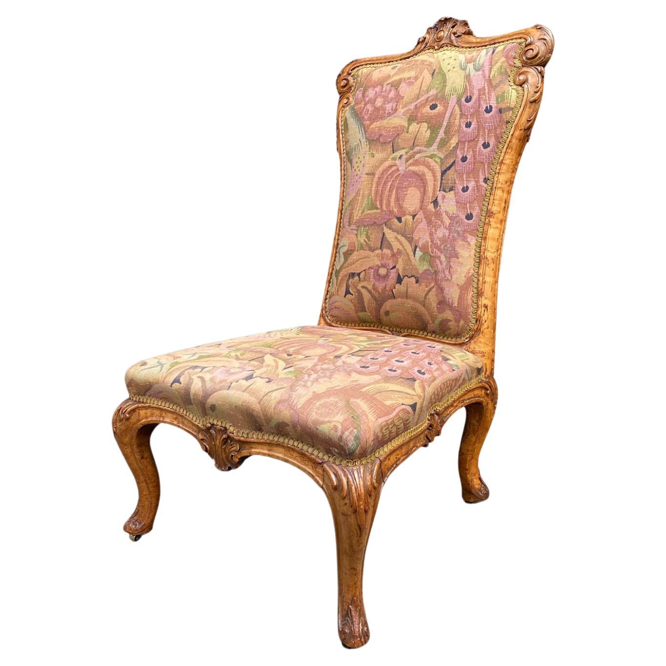 Stunning Mid 19th Century Burr Elm Nursing Chair For Sale