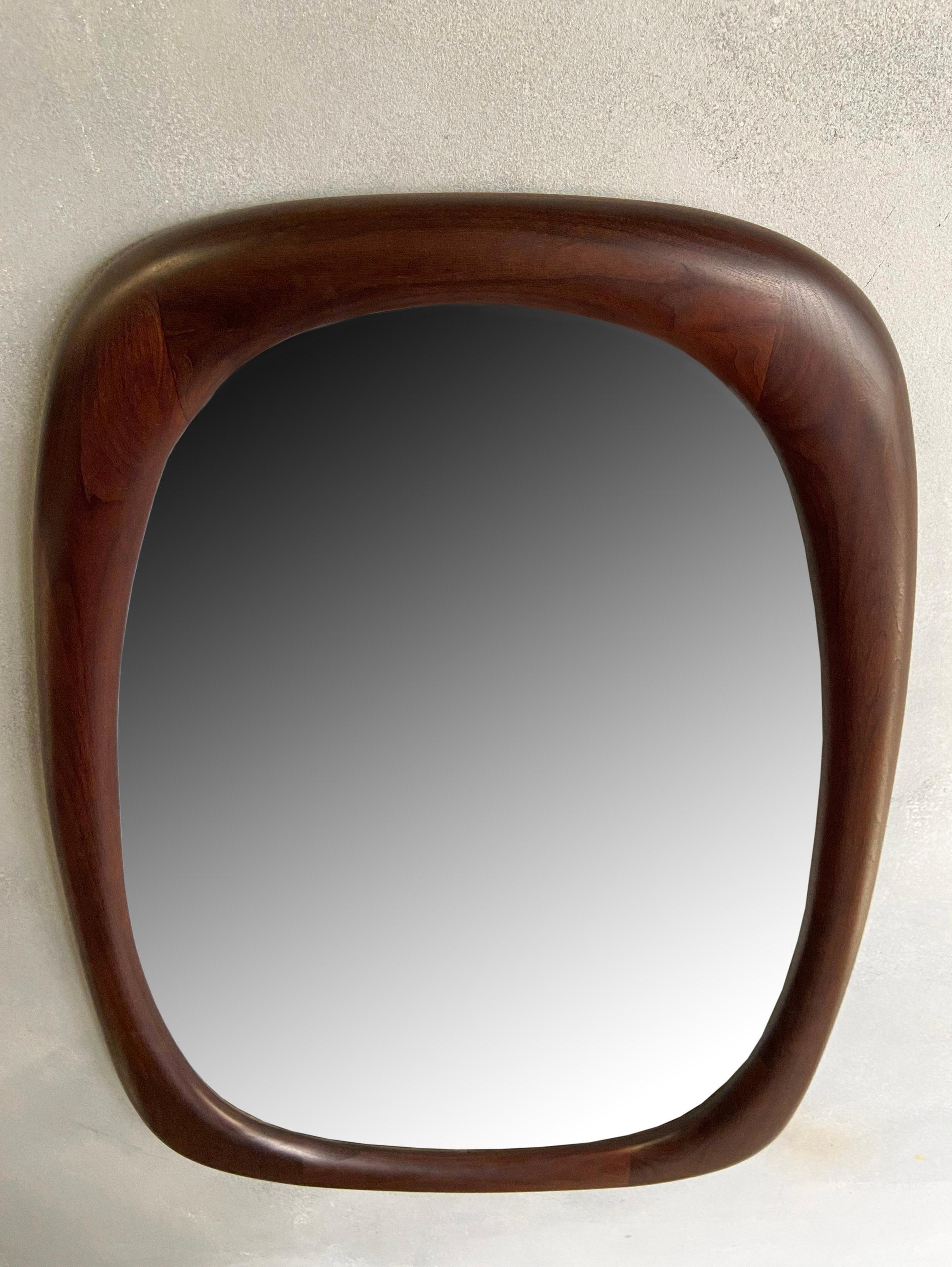 Atemberaubender amerikanischer Mid-Century Modern Craft Spiegel von Dean Santner (Holz) im Angebot