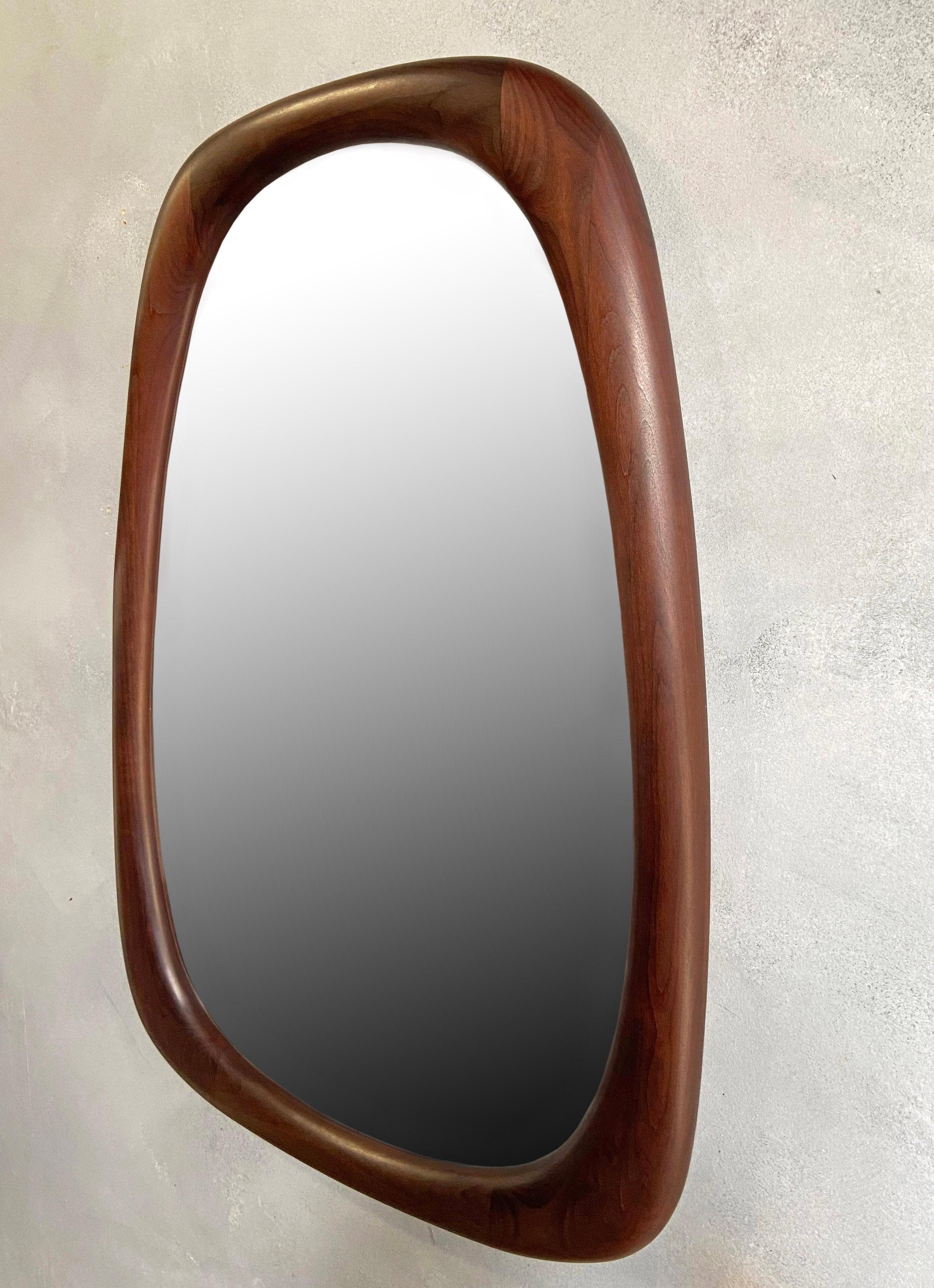 Wood Stunning Mid-Century American Modern Craft Mirror by Dean Santner For Sale