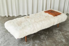 Stunning Mid Century Daybed in Teak and Sheepskin 1960s