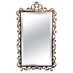 Stunning Mid-Century Italian Bronze 1940s Wall Mirror