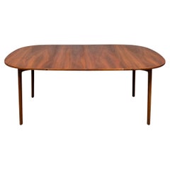 Vintage Stunning Mid century modern danish teak rounded dining table with two leaves