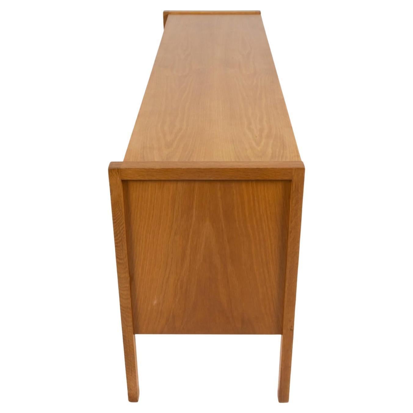 Stunning Mid Century modern German Oak Paneled Credenza 3 door For Sale 3