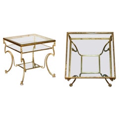 STUNNING MiD CENTURY MODERN GLASS & GOLD LEAF BRASS CENTRE OR LARGE SIDE TABLE