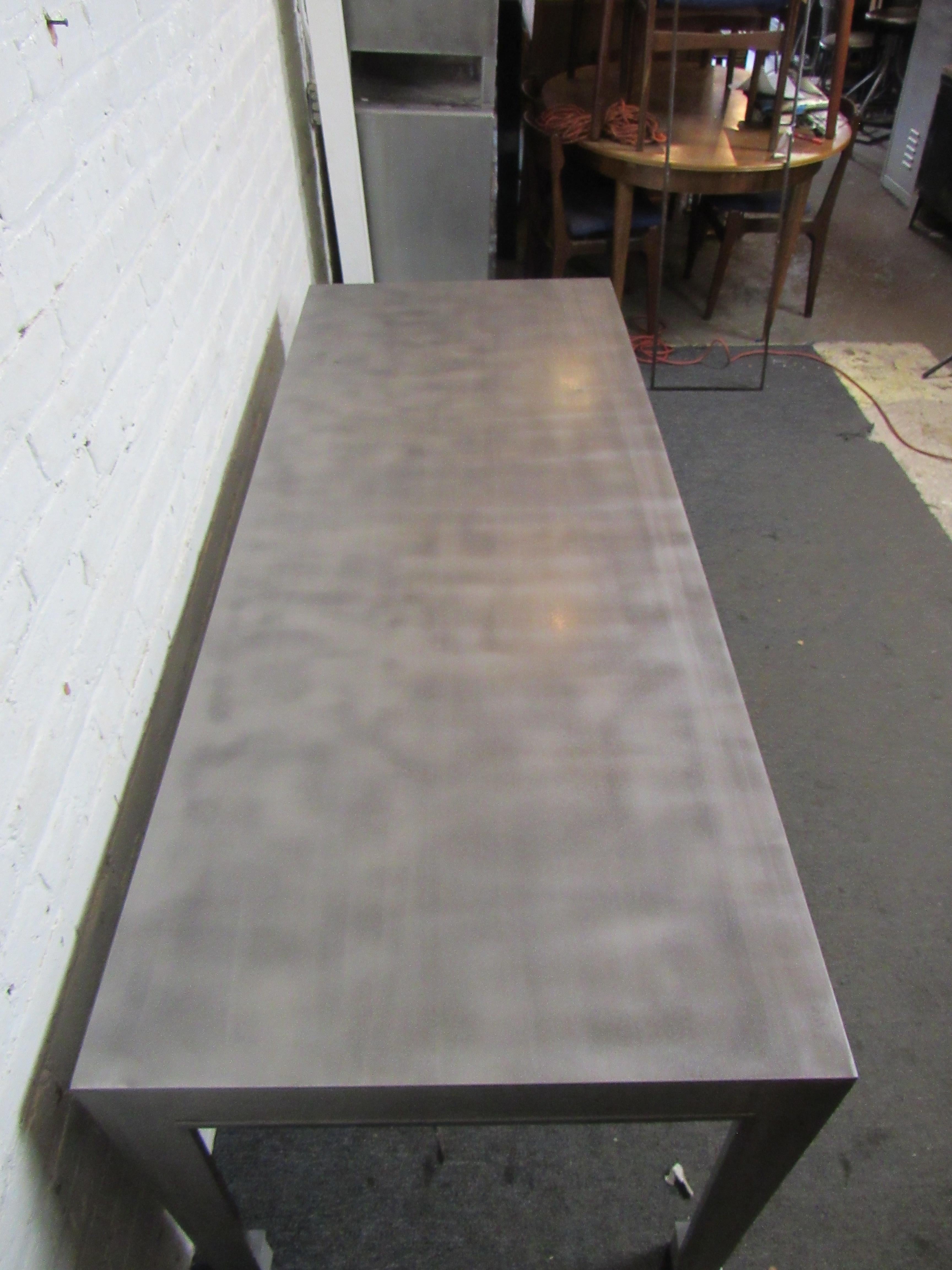 Six Foot Indutrial Metal Dining Table For Sale 1
