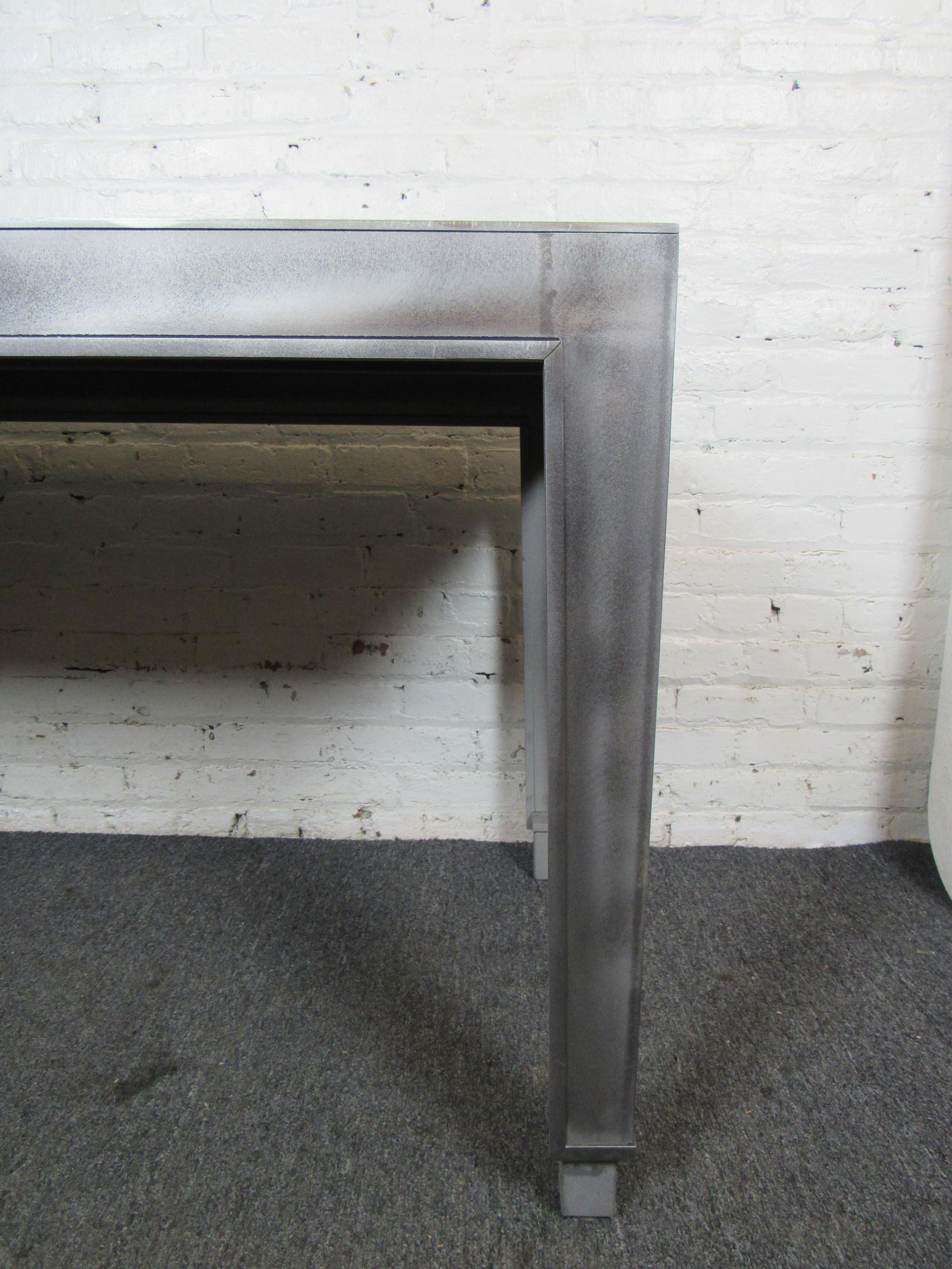 Six Foot Indutrial Metal Dining Table For Sale 4