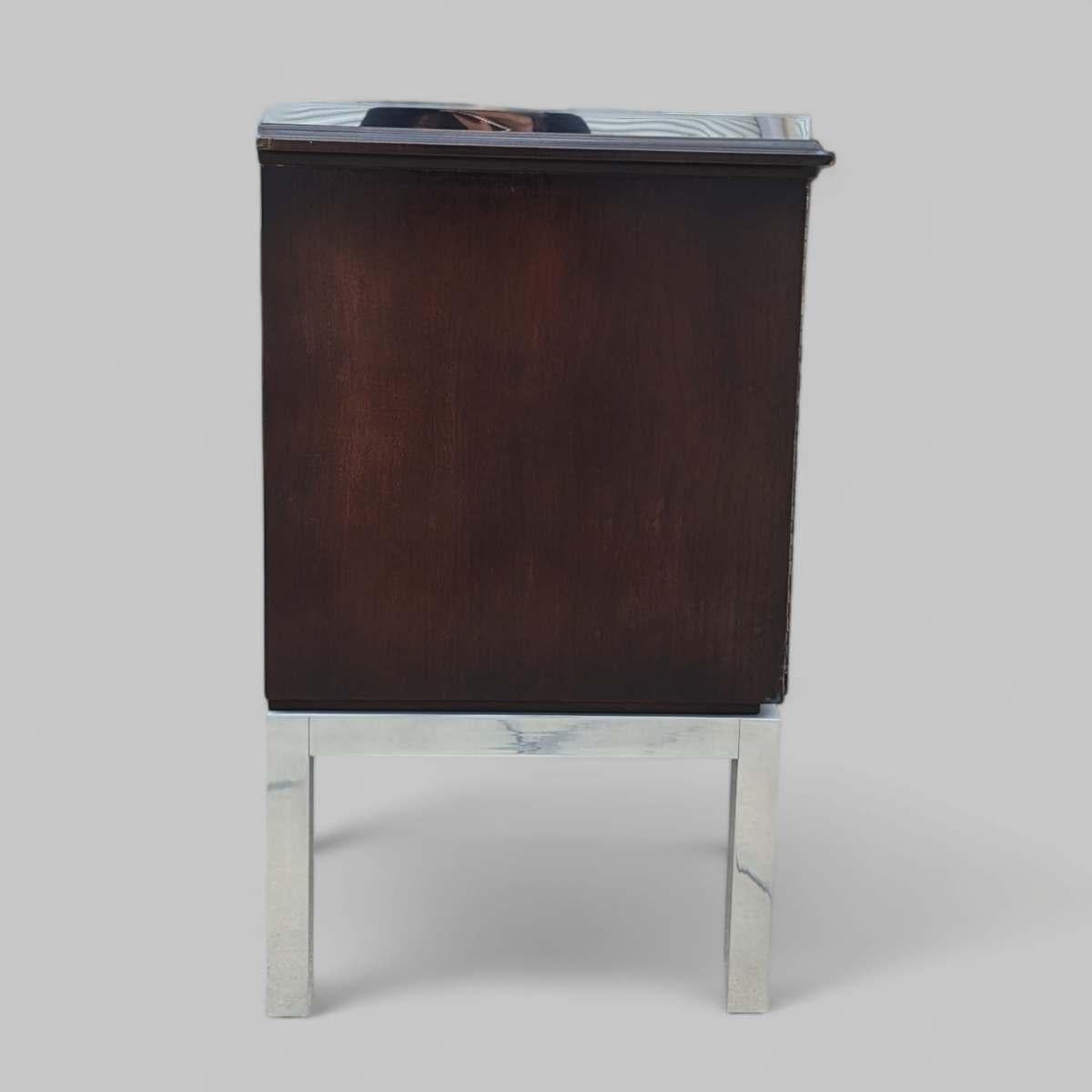 Mid Century Modern Sideboard with Ornate Hardware, Style of Tommi Parzinger For Sale 3