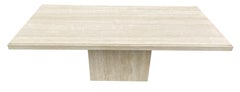 Stunning Mid-Century Modern Travertine Marble Dining Table with Base