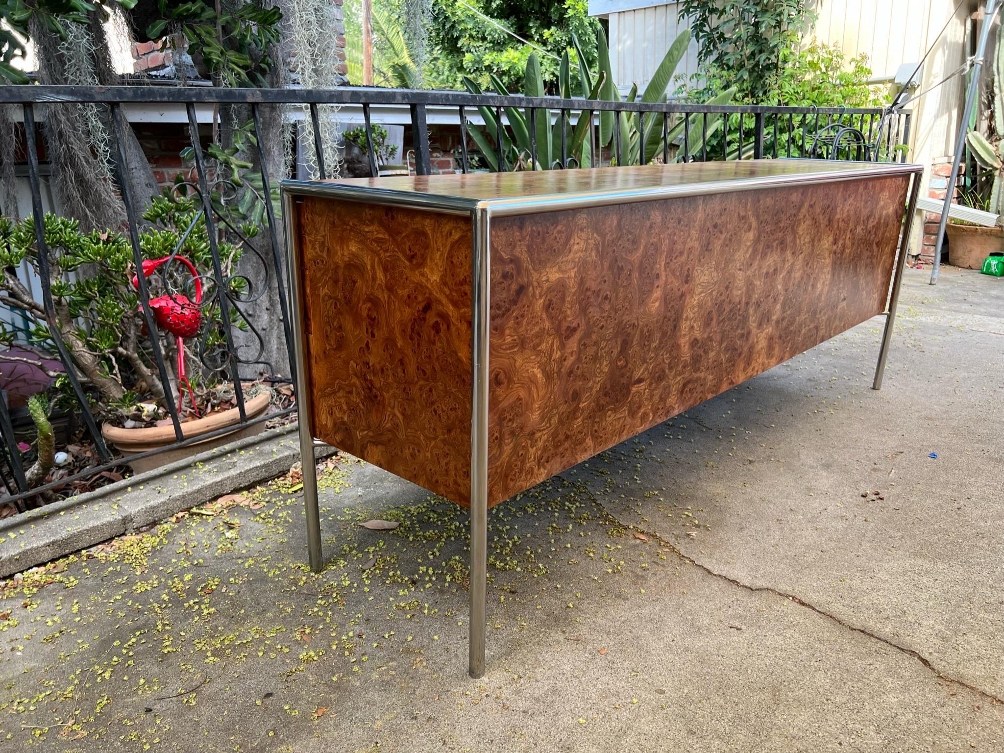 SOLDStunning Mid Century Modern Ward Bennett For Pace Burled Olive Wood Credenza 4