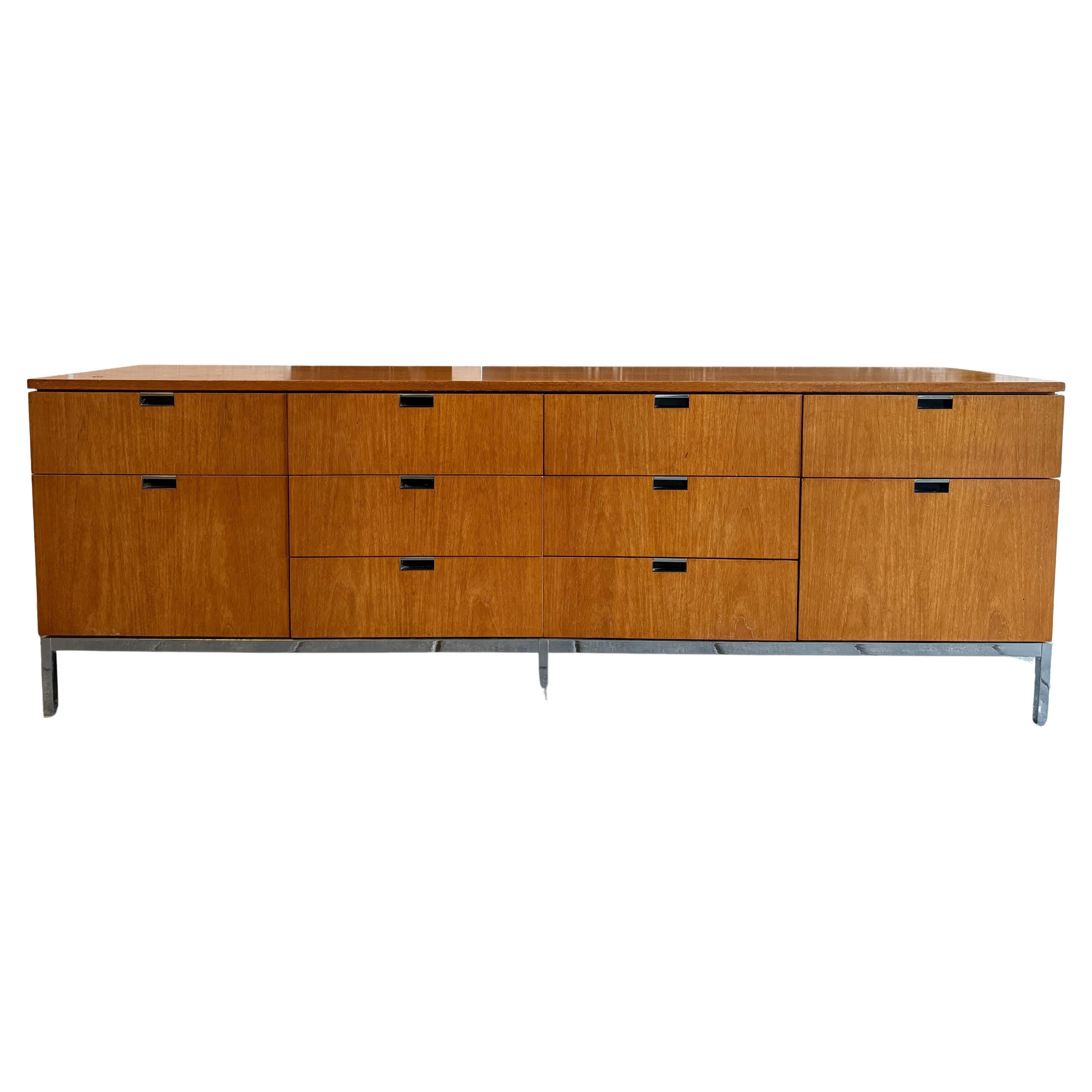 Stunning Mid century Oak Office 10 drawer Credenza by Florence knoll For Sale