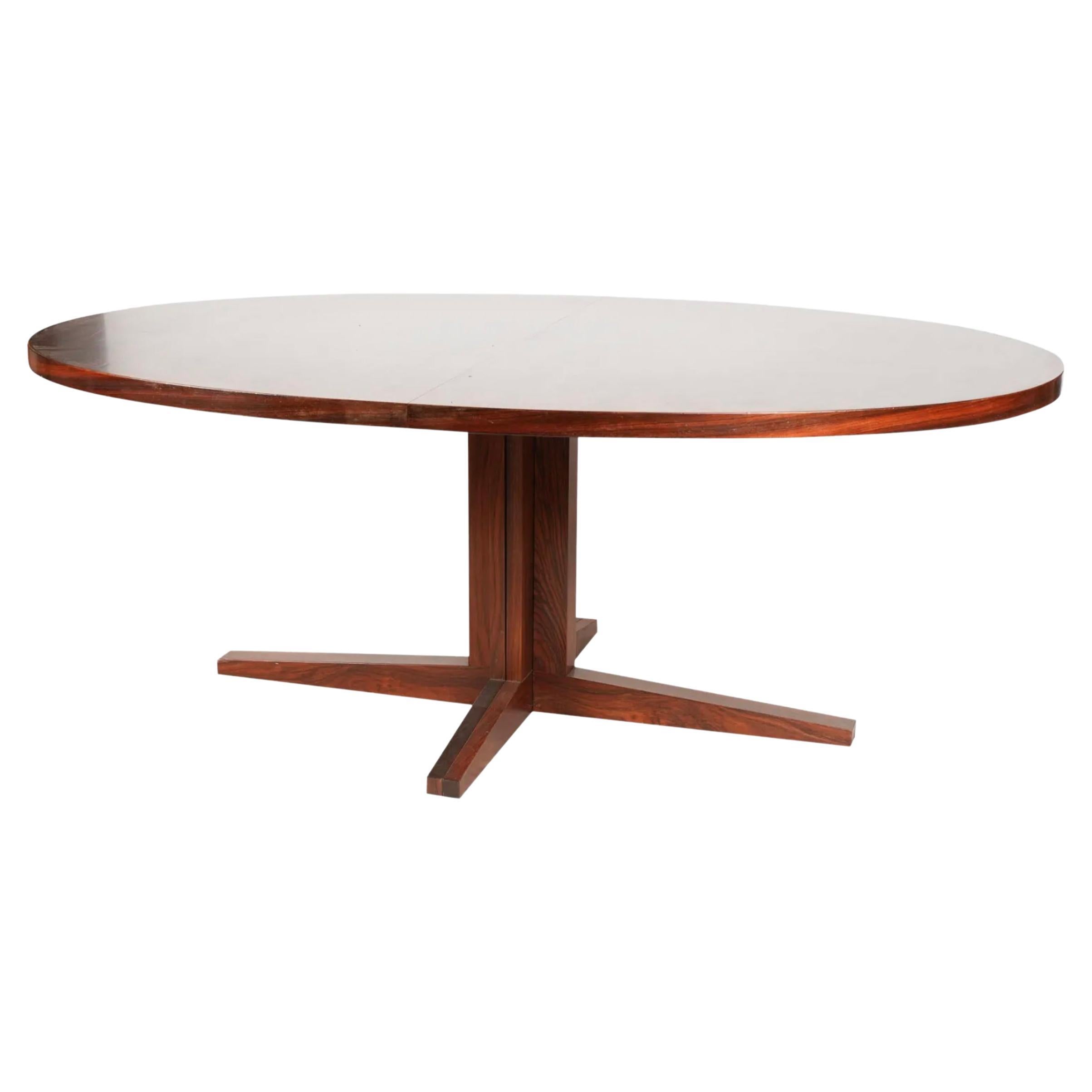 Danish Mid Century Oval Rosewood Dining Table, Circa 1970s at 1stDibs