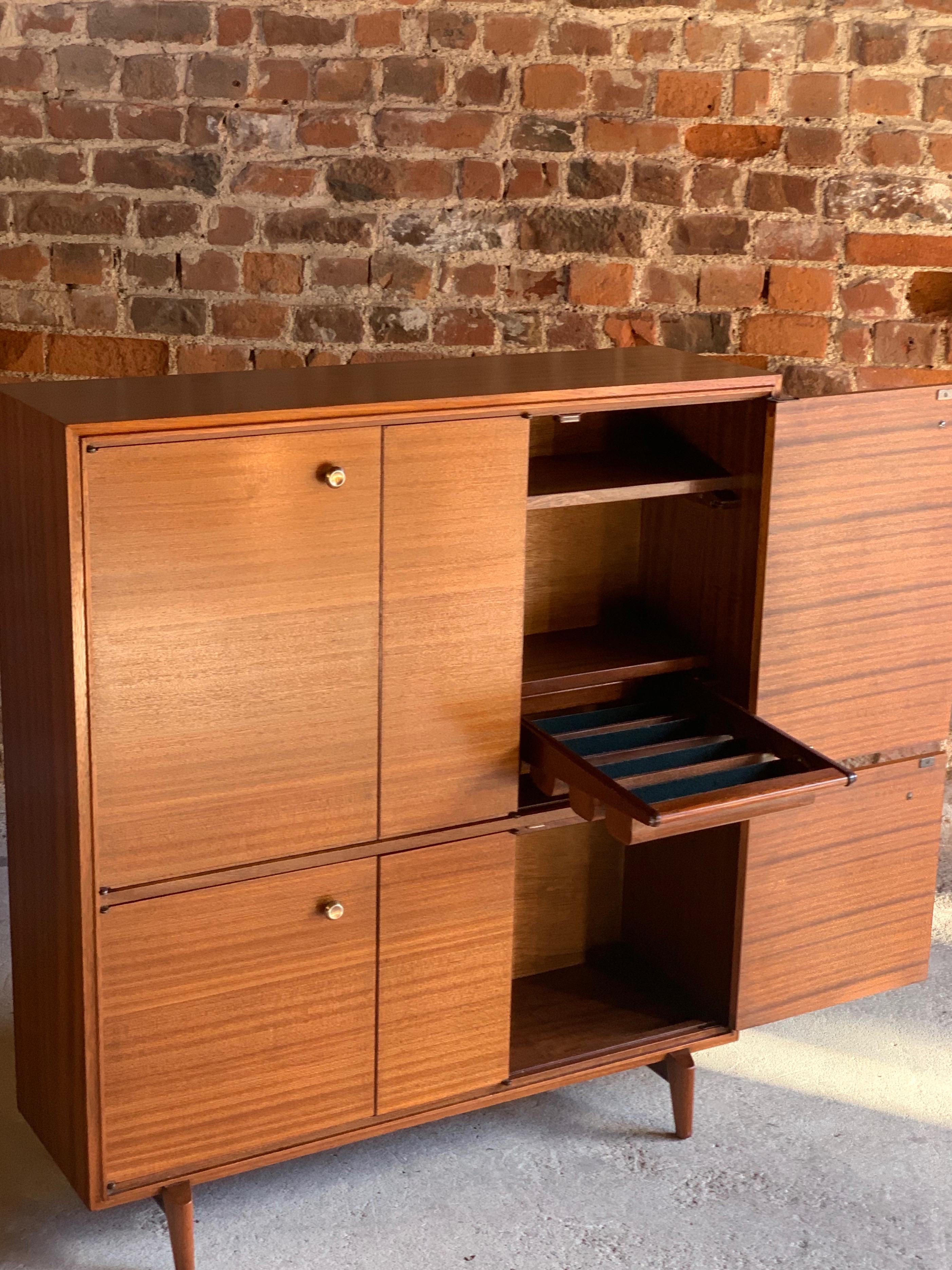 English Stunning Midcentury Teak Drinks Cabinet Sideboard, circa 1950s