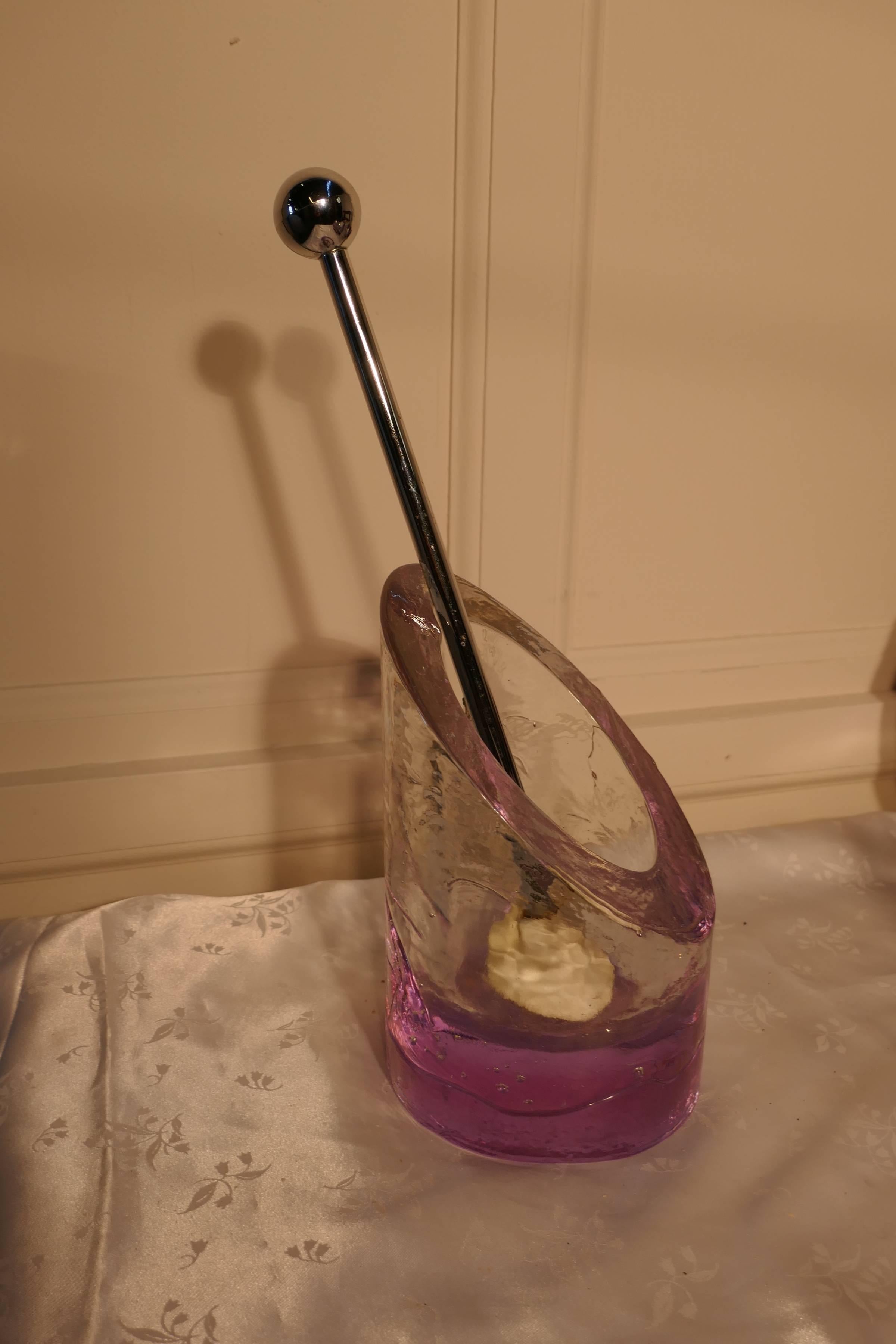 Stunning Midcentury Amethyst Murano Art Glass Bathroom Set 10