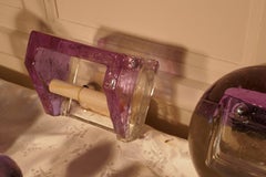 Stunning Midcentury Amethyst Murano Art Glass Bathroom Set