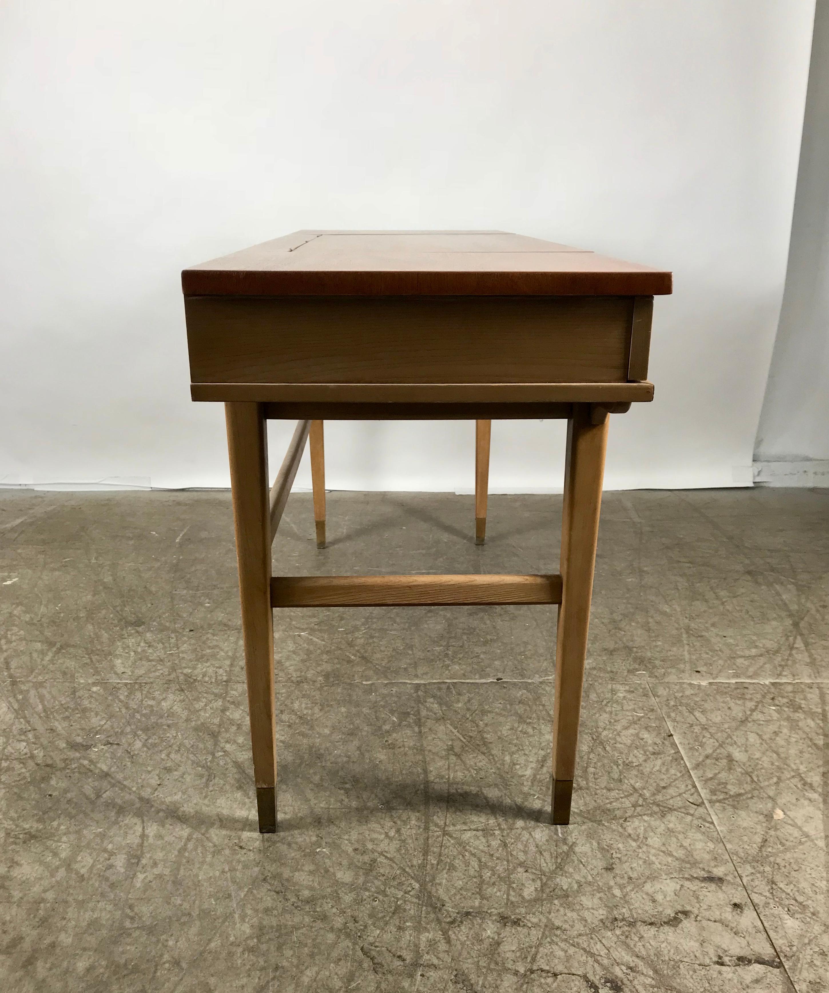 Brass Stunning Midcentury Desk or Vanity, Console, John Widdicomb