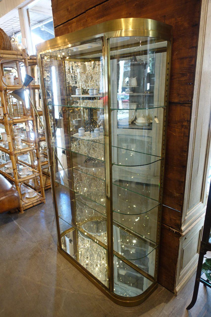 Stunning Midcentury French Brass Display Cabinet 3