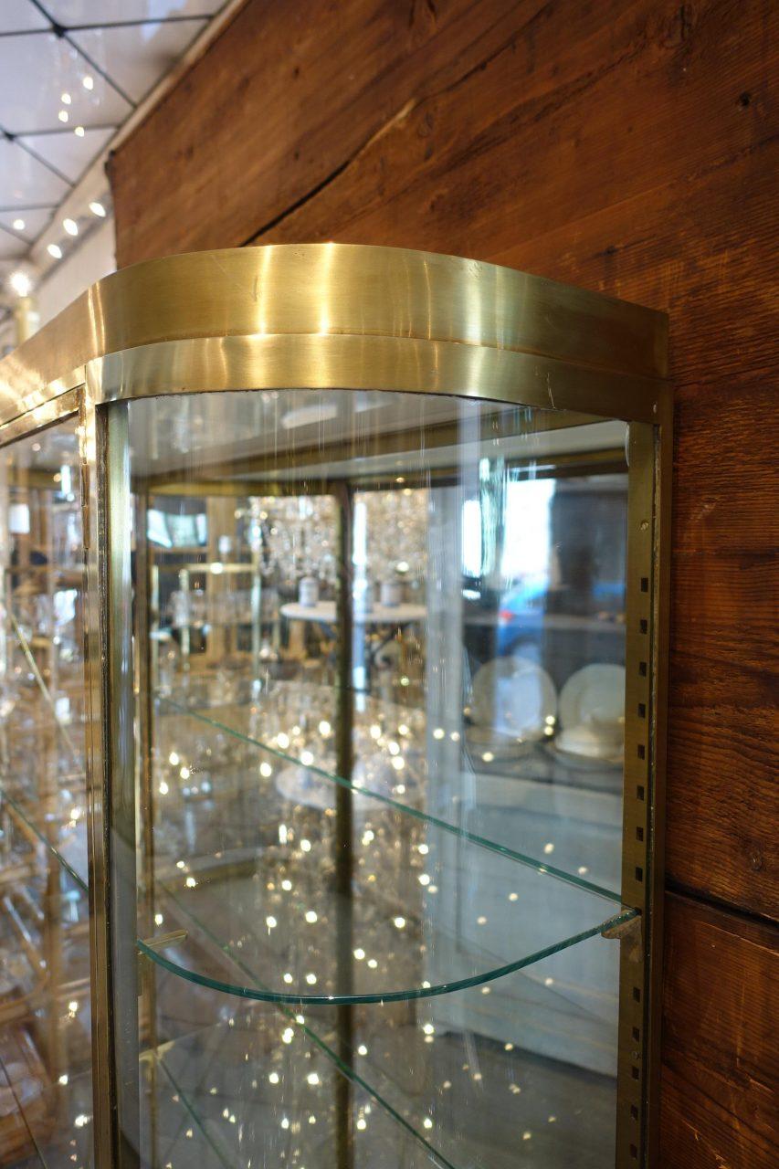 brass and glass display cabinet