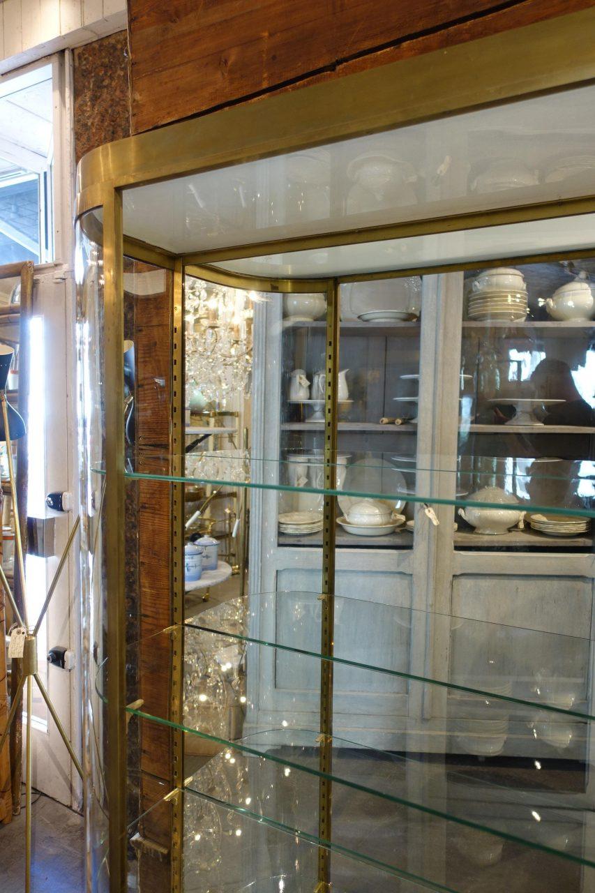 20th Century Stunning Midcentury French Brass Display Cabinet