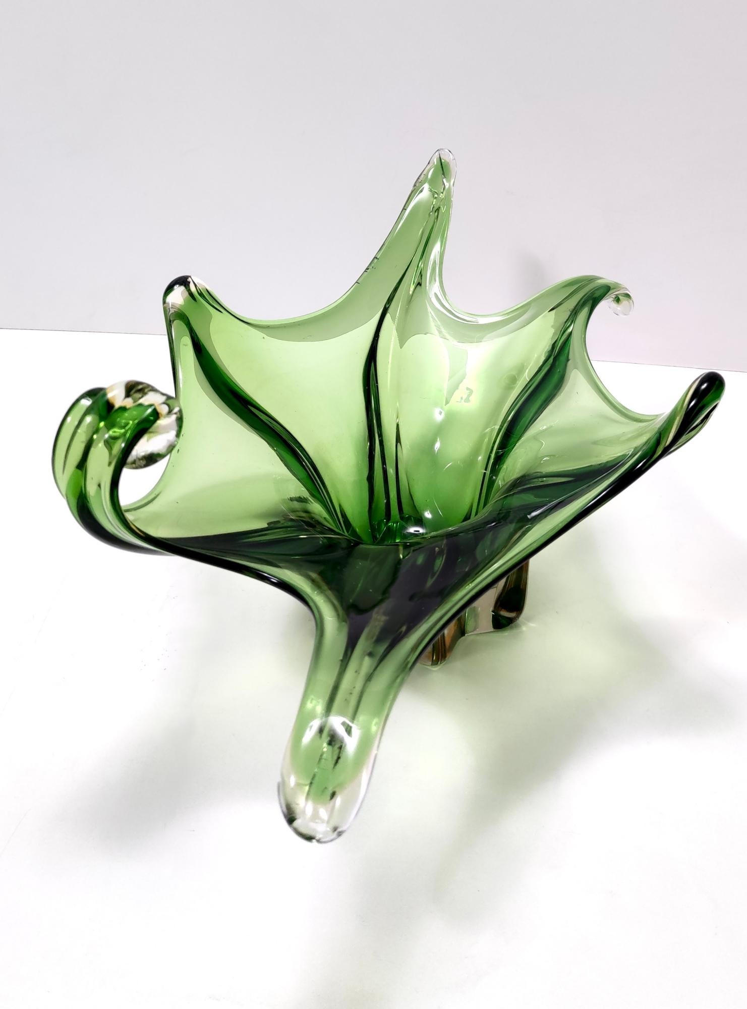 Stunning Vintage Green Murano Glass Bowl or Centerpiece, Italy 2