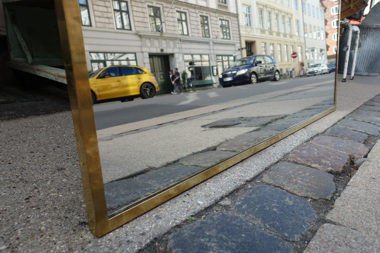 Stunning Midcentury Italian Brass Mirror 1