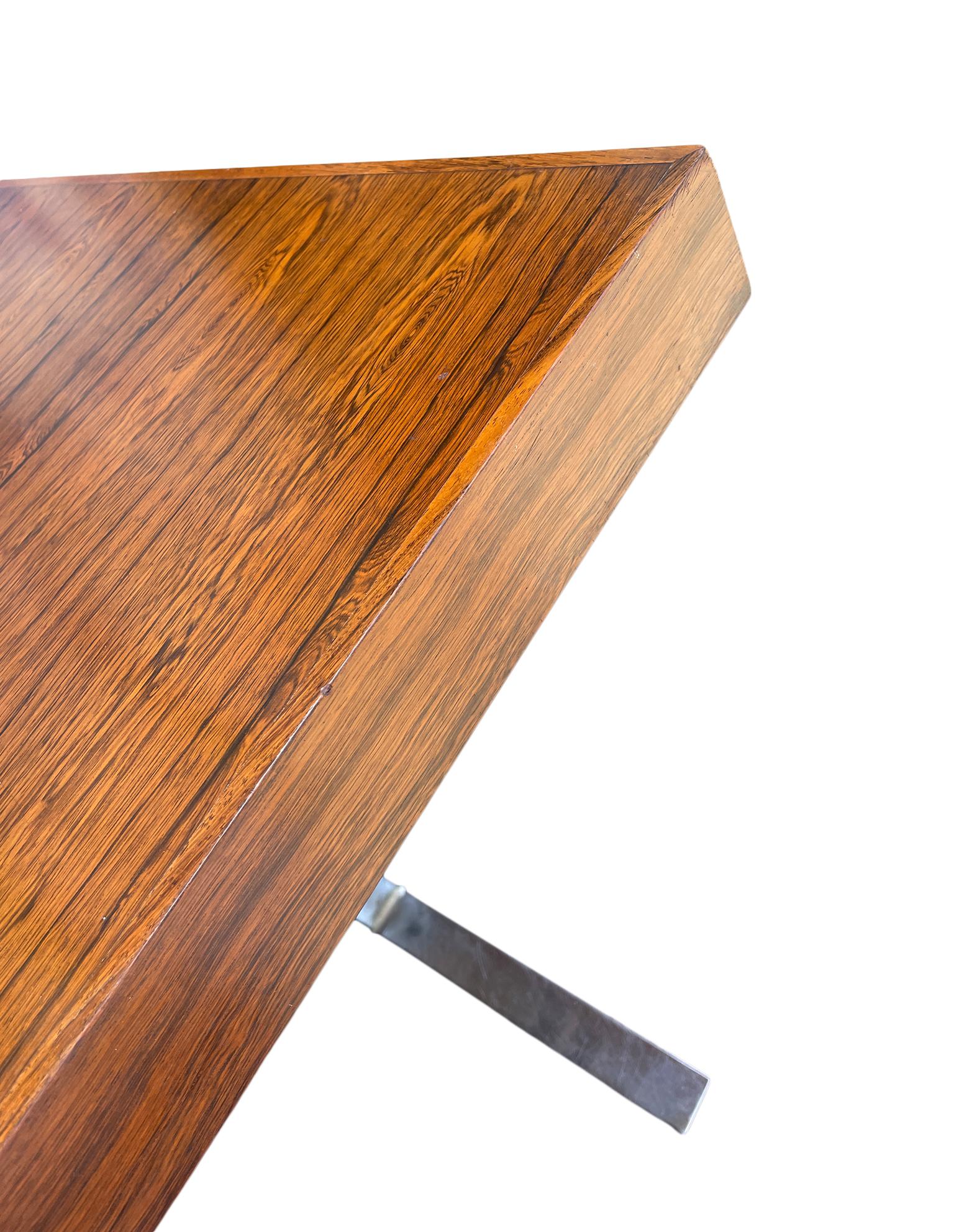 Stunning MidCentury Minimalist Rosewood Dining Table 1 Leaf by Georg Petersens For Sale 6