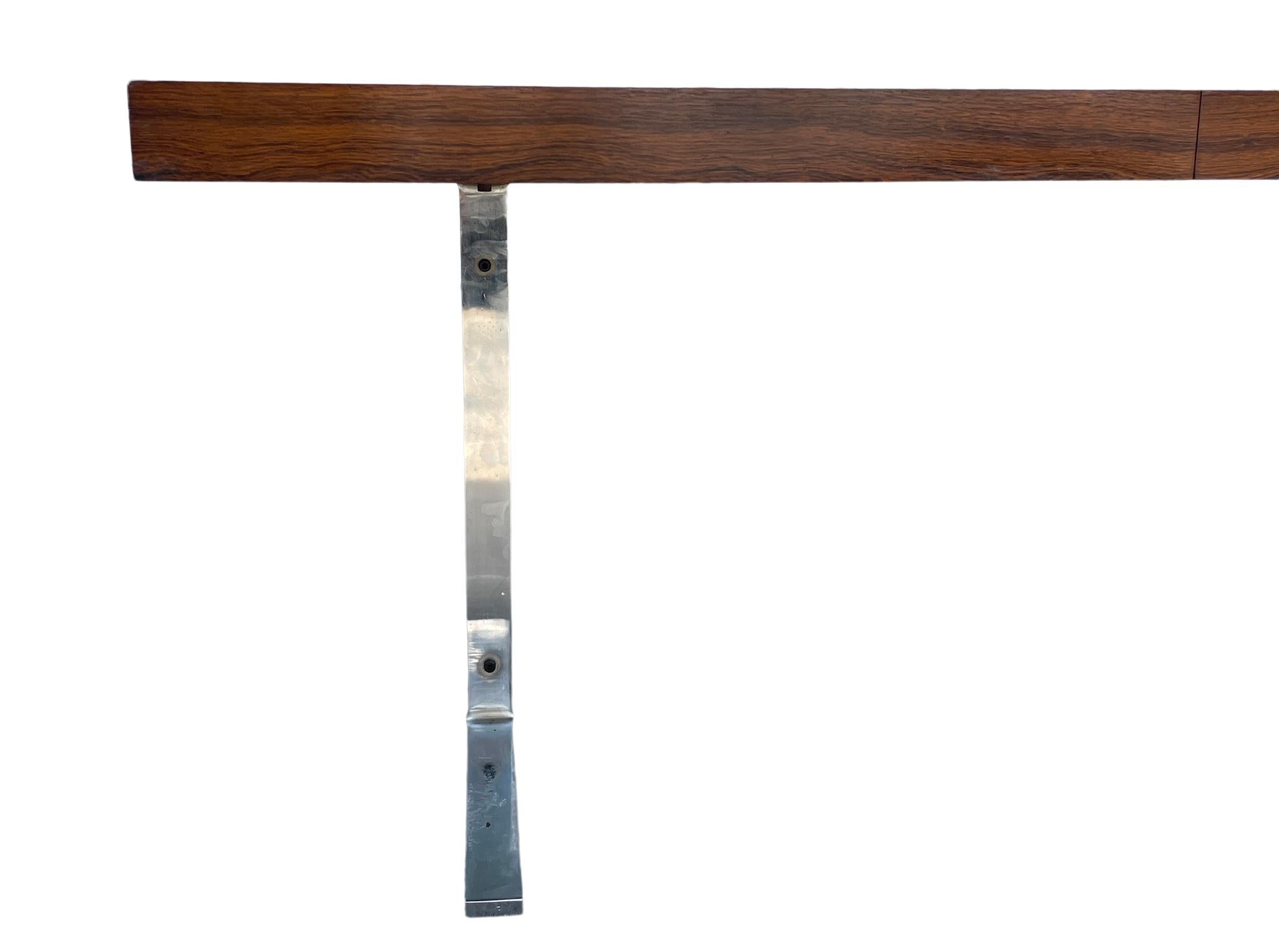 Woodwork Stunning MidCentury Minimalist Rosewood Dining Table 1 Leaf by Georg Petersens For Sale