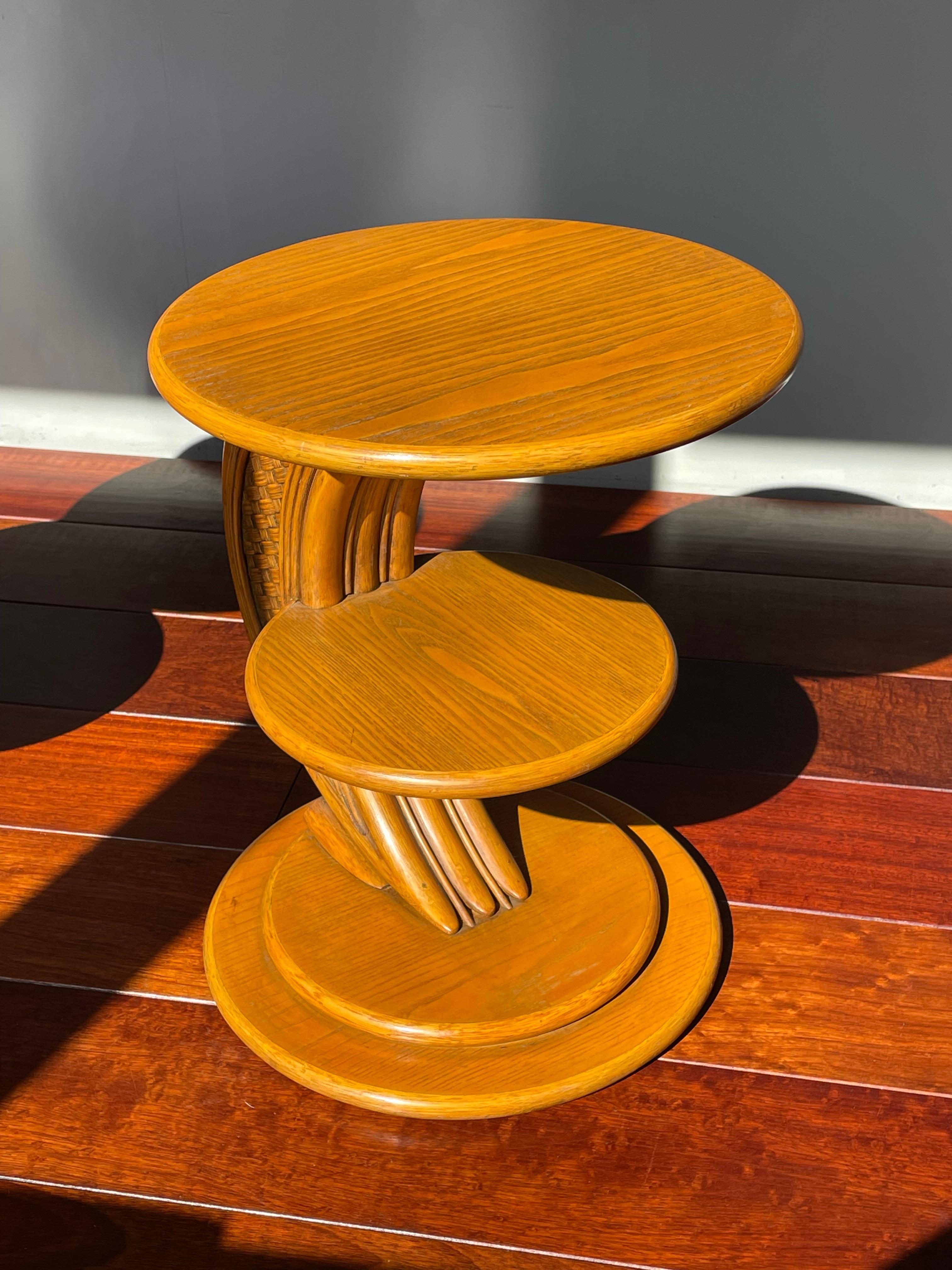 Superbe paire de tables de chevet ou d'appoint en rotin au design Modernity proche de la couleur de la menthe en vente 10
