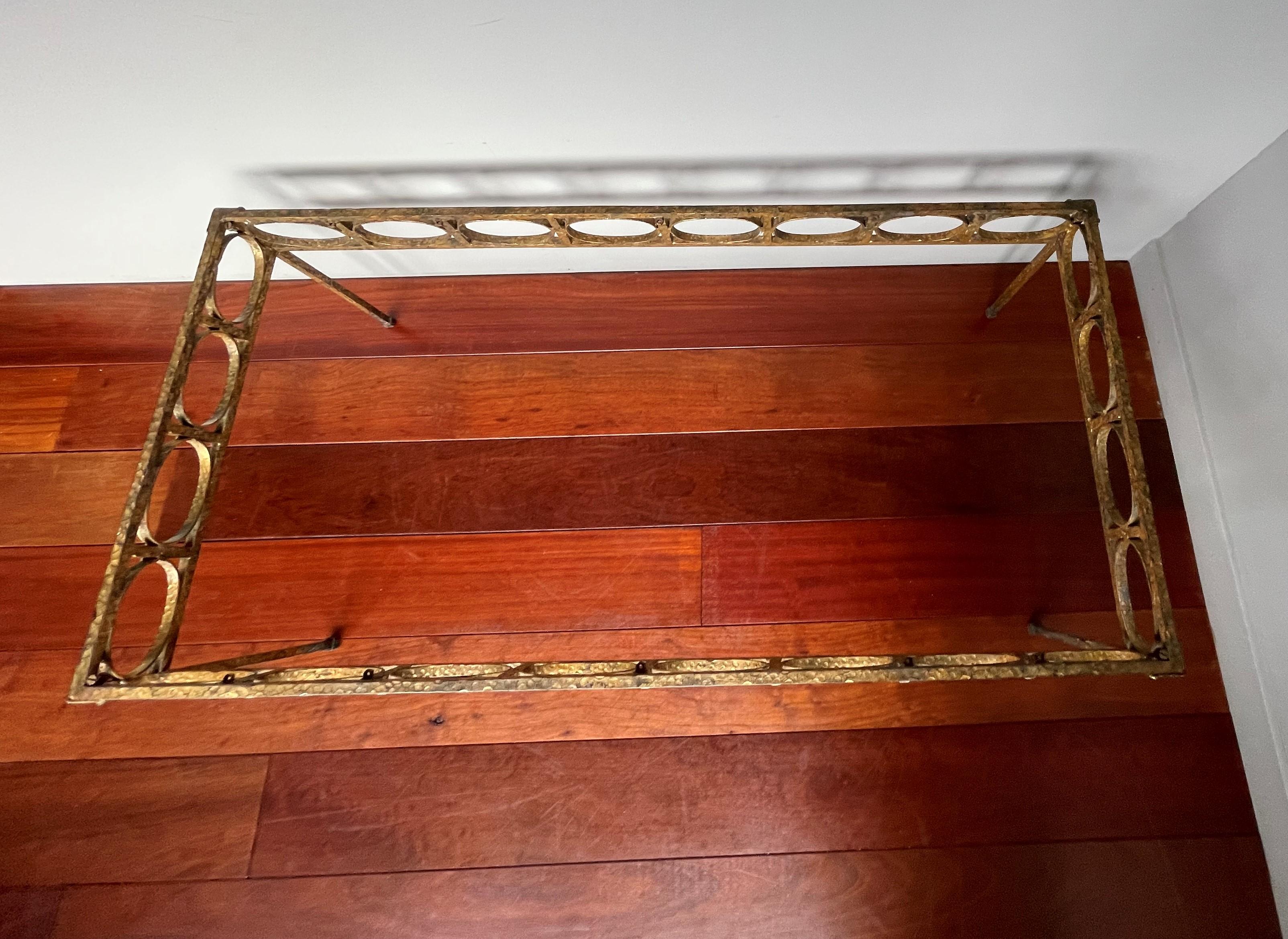 Stunning Midcentury Modern Gilt Wrought Iron Coffee Table Base by Ferro Art 1950 For Sale 4