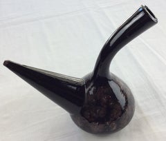 Stunning Midcentury Oil Vessel from Perpignan France, Brown and Black