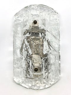 Stunning Midcentury Scandinavian Modern Textured Glass Sconce, Orrefors Sweden