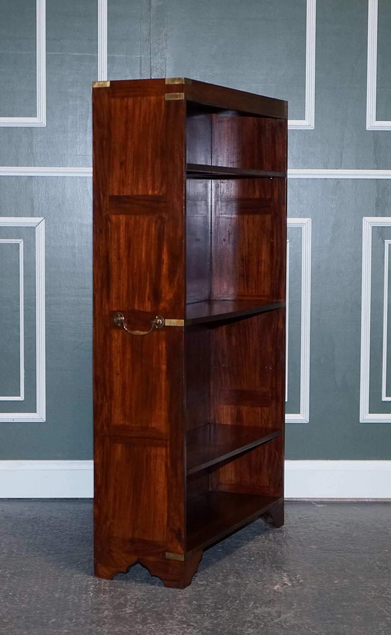 STUNNING MILITARY CAMPAIGN OPEN BOOKCASE WiTH ADJUSTABLE SHELVES 2